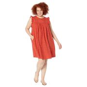 madewell舒适流行海外购连衣裙，女式大红色无袖，镂空透气连衣裙