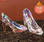 灰姑娘水晶玻璃鞋浪漫七夕送女友闺密生日家居饰品，创意情人节礼物