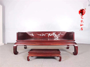 红木赞比亚血檀罗汉床实木中式红木沙发床，明清仿古家具实木床