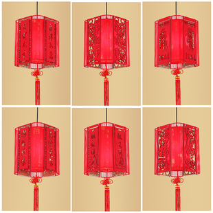 中国风灯笼吊灯卧室客厅走廊，阳台灯餐厅酒店简约现代中式羊皮灯具