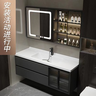 现代简约浴室柜组合卫生间陶瓷一体，洗漱台洗脸洗面轻奢洗手盆套装