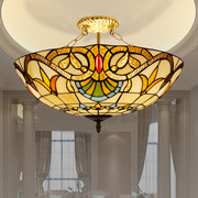 蒂凡尼玻璃北欧式玻璃巴洛克吸顶灯卧室客厅餐厅创意书房灯具艺术