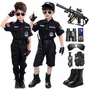 儿童特警演出服幼儿园男童特警，衣服小警察玩具，军装警服特种兵装备