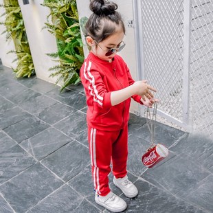 女童装春秋套装2023男宝宝洋气婴幼儿童运动网红炸街小孩衣服
