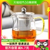 苏氏陶瓷 高硼硅加厚玻璃泡茶壶不锈钢漏网耐高温可烧煮茶壶450ml