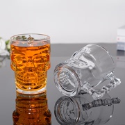 500ml骷髅头玻璃杯透明把手杯家用水杯啤酒杯送男友礼物立体把杯