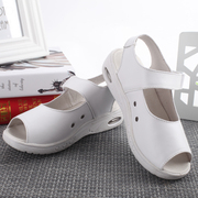 台湾nyi专业气垫护士鞋孕妇妈妈，鞋夏季透气凉鞋白色真皮女鞋2631
