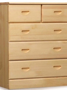 源氏木语实木五斗柜收纳柜卧室，木质储物柜简约储藏柜，客厅松木杂物