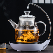 茗见功夫茶具电陶炉白茶煮茶器自动上水玻璃蒸汽茶壶家用套装