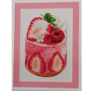 dmc十字绣风景套件，客厅卧室精准印花草莓蛋糕