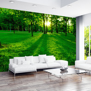 3d立体大自然墙纸现代简约电视，背景墙壁纸客厅卧室森林墙布装饰画