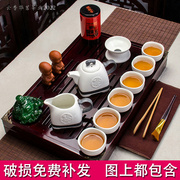 紫砂陶瓷功夫茶具整套家用客厅茶壶茶杯简约套装抽屉式小茶盘茶台