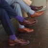 欧美英伦风彩色条纹男袜，商务中筒高袜子(高袜子)绅士个性淄博