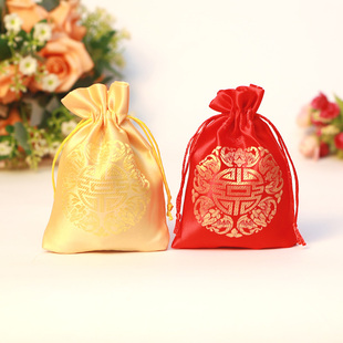 婚庆用品织锦缎红色，喜糖袋子结婚喜糖盒婚礼糖果袋袋喜袋
