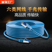 网线千兆家用超六6五5类路由器宽带光猫网络线5/10m10米六类光纤