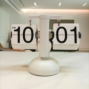 座钟自动翻页欧式创意钟表复古客厅摆件简约机械时钟闹钟个性台钟