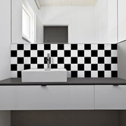韩国自粘加厚墙壁纸黑白马赛克墙贴防水翻新厨房浴室瓷砖补漏贴纸