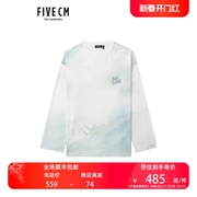 5cm/FIVECM男装扎染长袖T恤2024春季时尚潮男上衣2100S4M