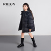RBGIX瑞比克童装白鸭绒女童公主风羽绒服冬季加厚中长款外套