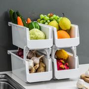 厨房置物架可叠加水果蔬菜收纳筐菜篮子抽屉收纳篮塑料杂物筐多层