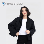 BMW Studio宝马女装春夏季休闲百搭黑色长袖女士裥棉夹克外套