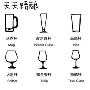 精酿啤酒杯 垃圾包玻璃杯 多种杯型 随机三款不同 不指定杯子福袋