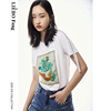 裂帛LIEBOFeng小众设计感新中式国潮龙纹刺绣甜酷铆钉短袖白色T恤