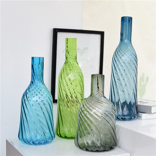 每周一三五上新/简约现代时尚彩色玻璃花瓶家居装饰品摆件B11-1-5