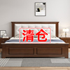 实木床简约现代1.8米经济型，双人床出租屋简易单人，床架1.5米储物床