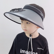 儿童防晒帽带风扇男童帽，子夏款空顶太阳帽，小孩遮阳帽男孩2024