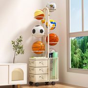 家用篮球收纳架足球羽毛球排运动健身器材室内瑜伽垫收纳筐置物架