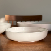 白屿 白色陶瓷盘子家用菜盘韩式泡菜盘骨瓷餐具简约风纯色深盘