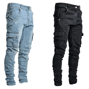 2022 European and American new fashion trend jeans小脚牛仔裤