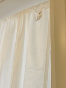 日式白色简约时尚卧室厨房飘窗窗帘窗纱成品透光不透人格子半门帘