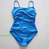 品牌蓝色 浅蓝色天蓝色带胸垫插口褶皱清爽 连体泳衣 保守运动泳