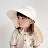 儿童披肩帽夏季遮阳大檐韩版时尚，男女童盆帽薄防晒透气宝宝太阳帽