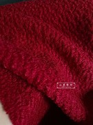暗红色泰迪圈圈毛纯羊毛布料秋冬大衣外套披肩，时装面料汉服婚服