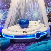 豪华创意飞碟床浪漫太空床水床情趣发光圆床情侣震动电动床主题床