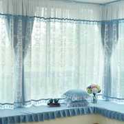 飘窗窗帘窗纱欧式简约现代清新全遮光布双层(布双层)凸窗卧室客厅阳台成品