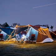 户外露营帐篷自动帐篷4-6人防风防雨野营帐篷便携式沙滩帐篷