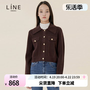 LINE女装复古线衫冬季显瘦小香风针织开衫外衣NKCDNJ0100