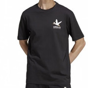 adidas阿迪达斯三叶草大码t恤男子黑色运动服，透气短袖半袖hz1148