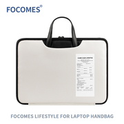 focomes白色小票 手提电脑包适用苹果14寸华为戴尔13.3寸15.6寸