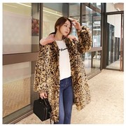 2021秋冬季豹纹皮草，女中长款时尚加厚显瘦大衣，毛毛气质外套潮