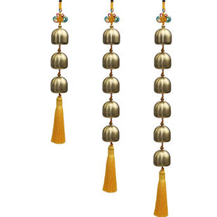 创意中式纯铜铜铃铃铛风铃，挂饰家居室内店铺挂件，1-12铃可定制个数