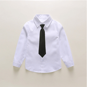男童白衬衫儿童长袖纯白色，纯棉衬衣2-14岁小中大童，学生表演出校服