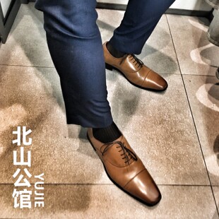 日本修长男士正装皮鞋绅士结婚男鞋英伦欧版日系三接头合成皮