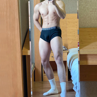 2条纯棉内裤男春夏，舒适低腰平角裤青年男生，白色运动透气四角短裤