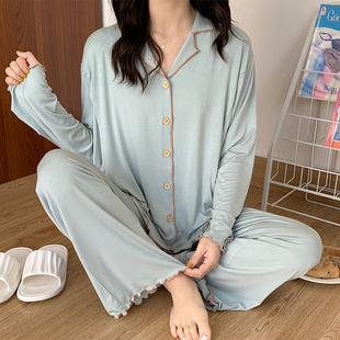 月子服春秋款孕妇睡衣产后出院哺乳衣春夏季怀孕莫代尔家居服套装