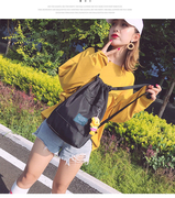 防水抽绳双肩包时尚韩国流行森女包包男女简约学生书包健身运动包